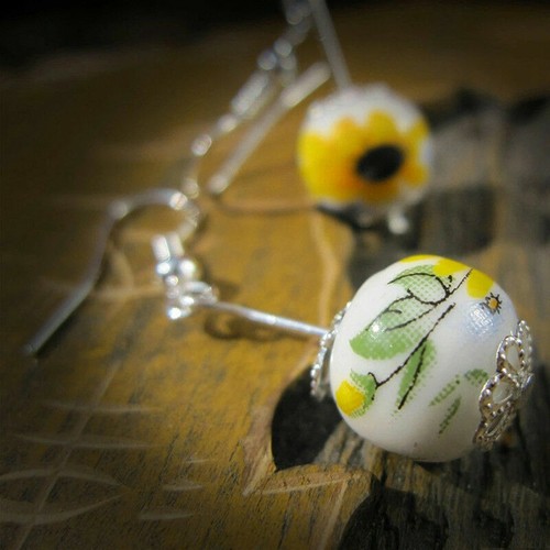 Joyería de moda Mujeres Pendientes colgantes de gancho de cuentas de cerámica china - Imagen 2 de 3