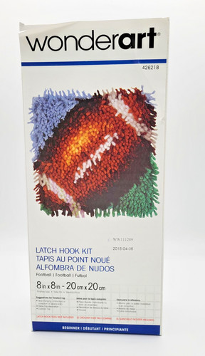 Wonderart Latch Hook Kit 8"X8" Football #426218 FREE SHIP