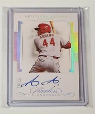 Aristides Aquino 2020 Panini Flawless Baseball On-Card Auto #10/25 Reds