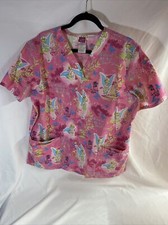 Disney Scrub Tinkerbell Tink top size large L CUTE 