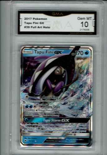 2017 Tapu Fini GX - 39/147 - Pokemon Burning Shadows Sun & Moon  Gem Mint 10