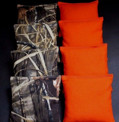 CORNHOLE BEAN BAGS REALTREE ADVANTAGE MAX 4 Camo 8 ACA Regulation KHAKI ORANGE 