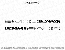 Sohc 16 Valve Single Cam Side Decals For Civic Ex Hx Vx Ek Eg Ef Crx D16 D15 Jdm