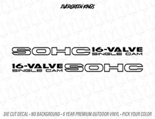 SOHC 16 VALVE SINGLE CAM Side Decals for Civic EX HX VX Ek Eg Ef CRX D16 D15 JDM