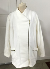 Bob Mackie Wearable Art XL White Zip Front Coat