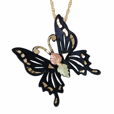Black Butterfly - Black Hills Gold Anhänger / Custom Made in USA Geschenkbox