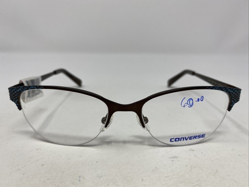 Converse Q049 BROWN 50-17-130 Brown Metal Half Rim Eyeglasses Frame &M10 - 第 1/8 張圖片