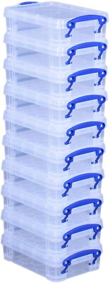 Really Useful Box 0,35 Liter kleine transparente Aufbewahrungsbox 10 Stück