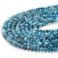 3X2MM Natural Apatite AA Bicone Faceted Rondelle Saucer 15 inch 80009276-P25