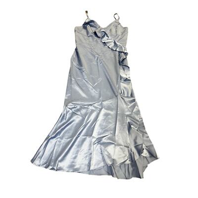 dkny light blue dress DKNY Halter V-neck Tie-back Midi Dress in Blue