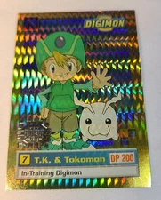 T.K. & Tokomon Digimon #10 of 34 Foil Series Silver Stamp Holo The Upper Deck
