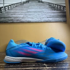 Adidas Men's Speedflow .3  Indoor Soccer Cleats Blue/Pink #GW7489 Size 11.5
