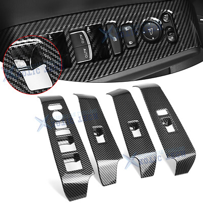 Carbon Fiber Texture Window Lift Button Frame Molding For Civic 11th Gen 2022+