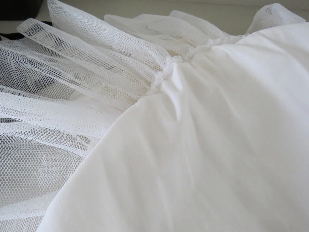 OFF WHITE Vestito bambina Gallia Little Eglantine fiori bianco sporco blu fascia indossato una volta 2 3 anni