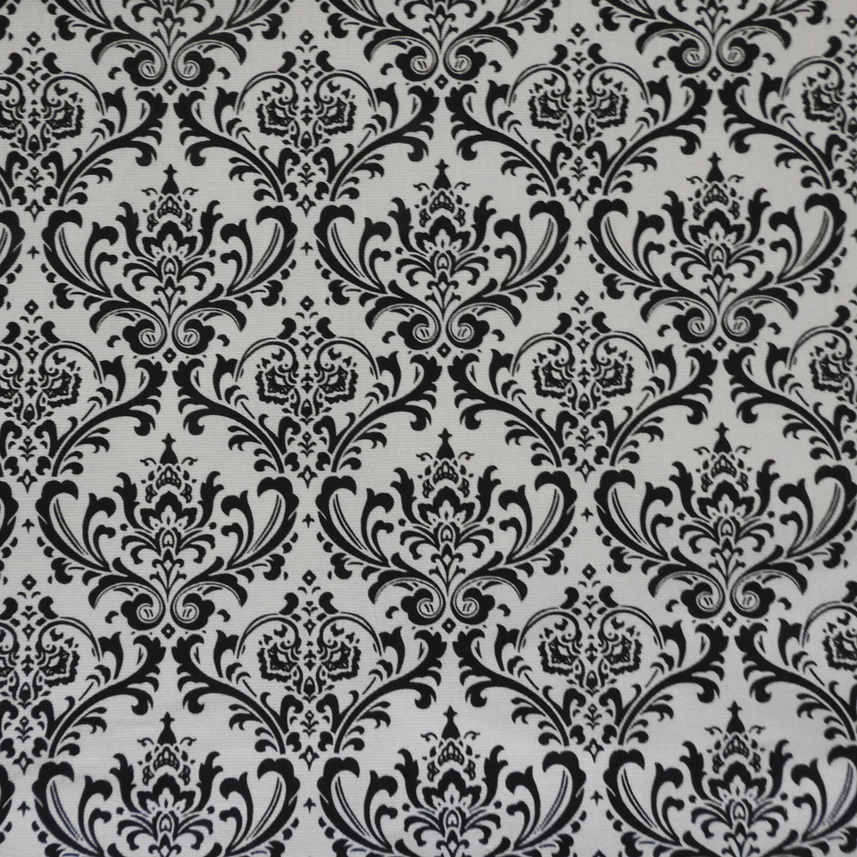 Ткань Premier Prints Madison в ярдах дамасская BTY черно-белая средний хлопок 58 дюймов - Изображение 2 из 4