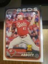 2024 Topps Series 1 Rookie #214 Andrew Abbott Cincinnati Reds Baseball Card. rookie card picture