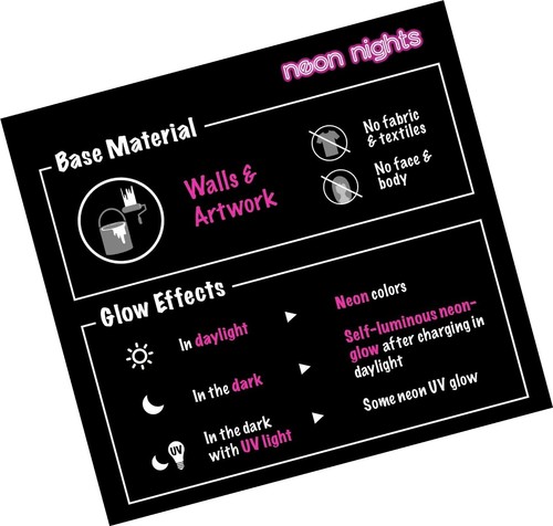 Premium Glow in the Dark Acrylfarbe Set von Neon Nights - 8er Set Professi... - Bild 6 von 6