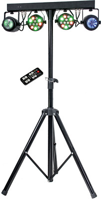 Complete Professional 4-Par Stage LEDs Lights DJ Band DMX System & Stand MU-L31F