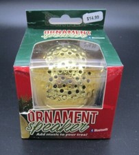 Wireless Bluetooth Christmas Tree Ornament Speaker Gold USB NEW