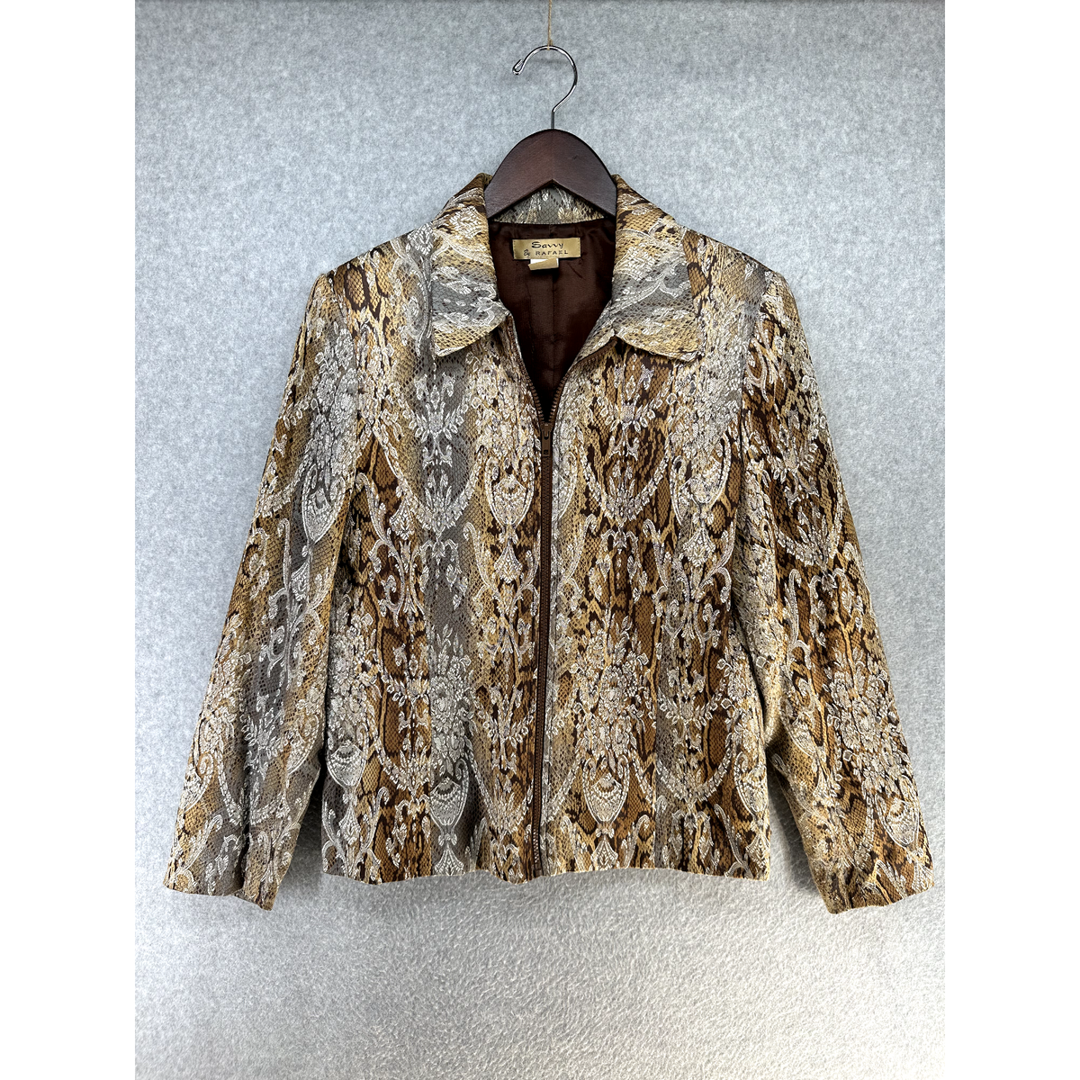 Vintage Savvy Womens Blazer Size 6 Multicolor Full Zip Lightweight