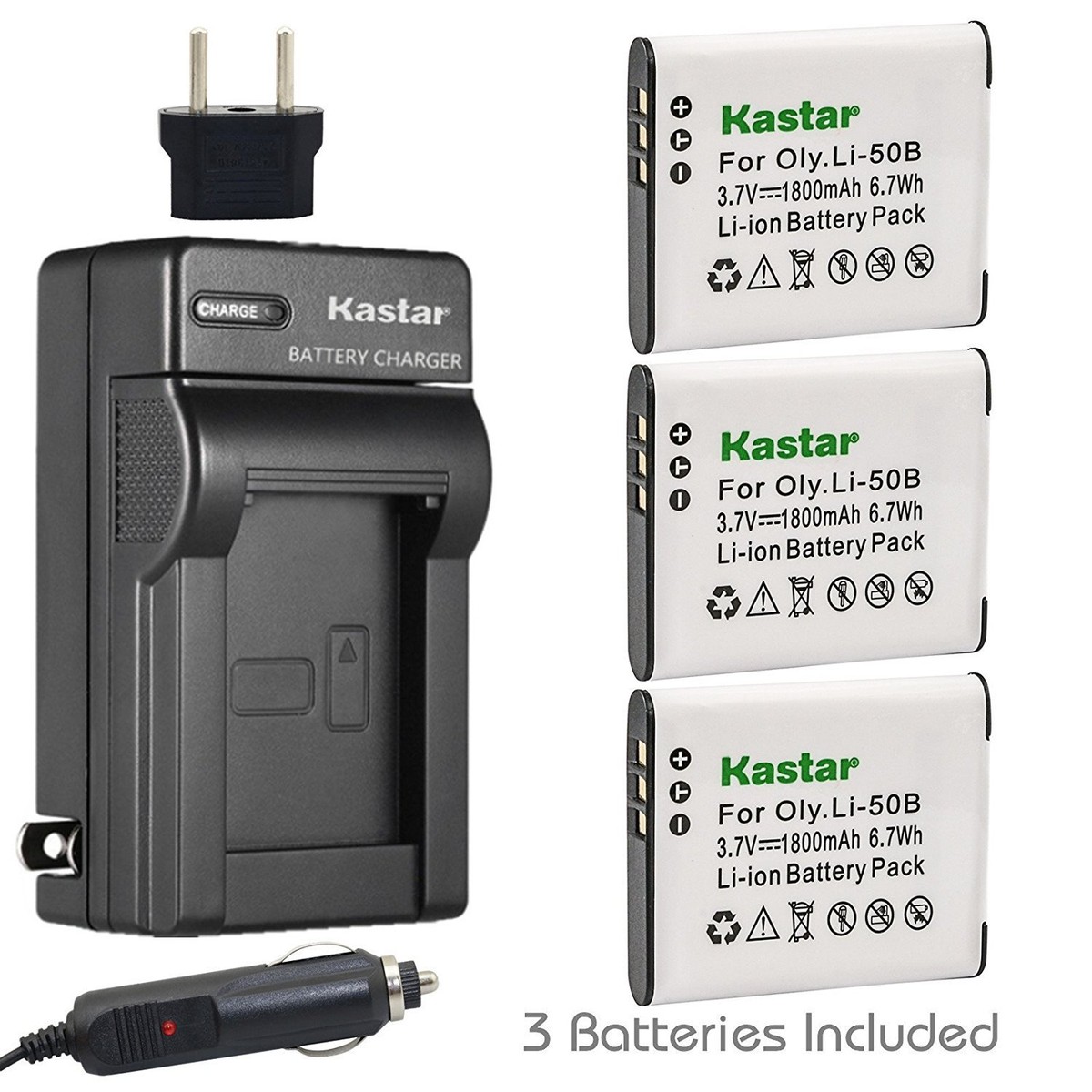 Li-50B Battery or Travel Charger for PENTAX Optio I-10 RZ10 RZ18