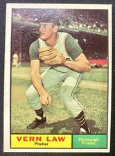 1961 Topps Baseball Vern Law #400 ExMT+