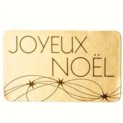 100 Étiquettes Stickers 'Joyeux Noël' Dorées & Or - Lot Neuf Pour Emballage Cadeaux & Bijoux