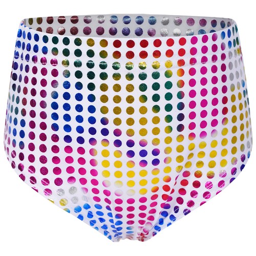 Kids Girls Underwear Cheerleading Metallic Dots Workout Dancewear Stretch Yoga - Picture 27 of 50