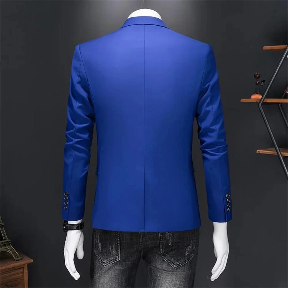 Fashion Solid Color High-end Brand Casual Business Men's Blazer Groom Wedding
