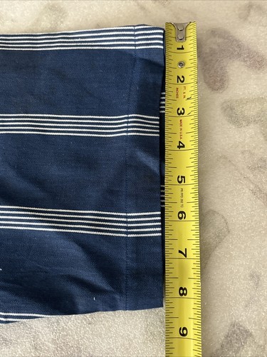 VTG EUC Perry Ellis Mens Short Sleeve Striped Shirt Linen Blend Small Blue/White - Picture 9 of 9