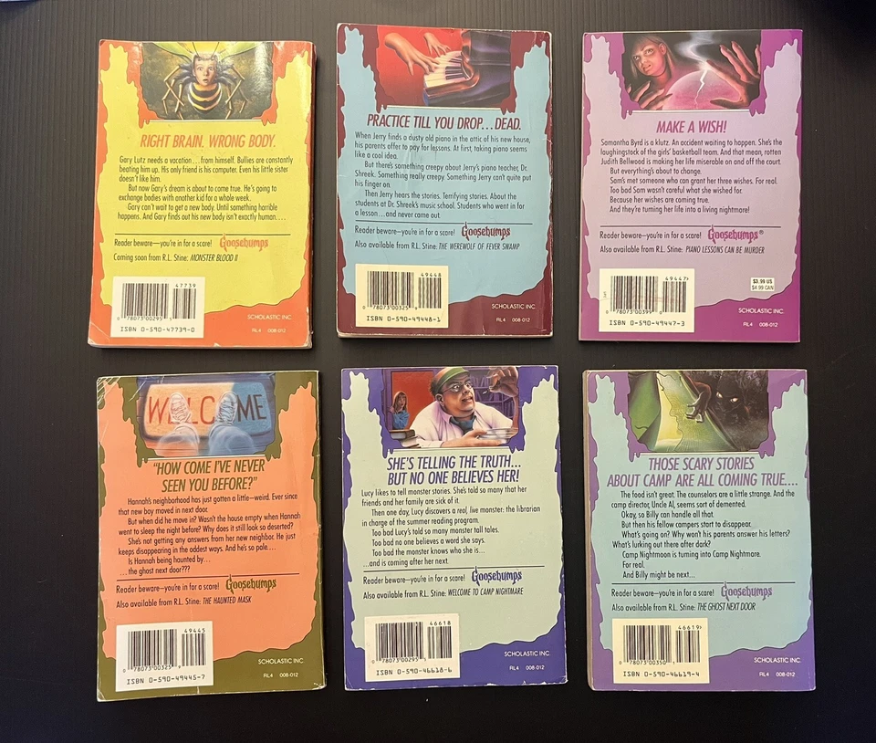 Lot 6 Vtg Goosebumps Books 1993 # 8 9 10 12 13 17 Monster Camp Ghost Piano Bees - Image 2 of 4