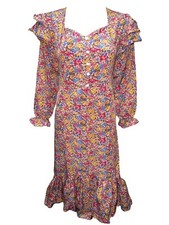 NWT Vintage Retro Style Midi Dress Ruffle One Size FitsSML