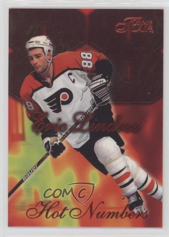 1996-97 Flair Hot Numbers Eric Lindros #8 HOF nd3