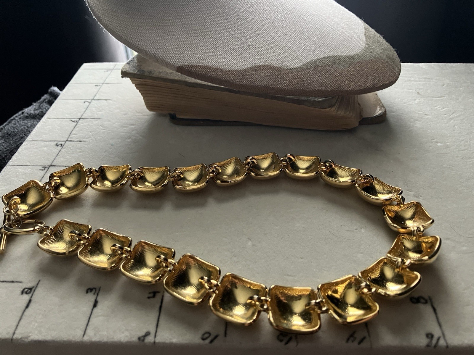 Vintage Square Link Statement Collar Necklace Tog… - image 15