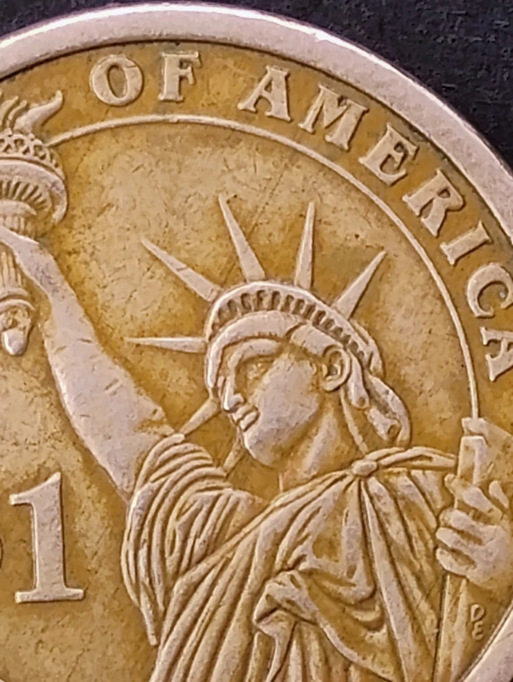 2008-P $1 Martin Van Buren Presidential Dollar W/ Misaligned & Weak Rim Strikes - Image 3 of 4