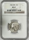 1966 Special Mint Set (SMS) Washington Quarter, NGC MS-67