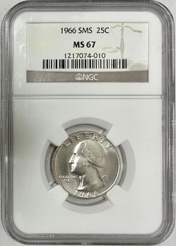1966 Special Mint Set (SMS) Washington Quarter, NGC MS-67
