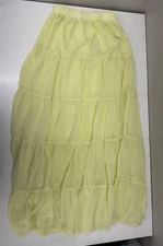 Musera Womens Skirt Small Bright Yellow Tiered Layered Maxi Elastic Waist NWTs