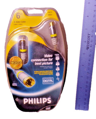 New Philips 24K gold plated S-Video 6 feet video connection Patch cable M62791