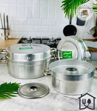 Palestinian Aluminum Round Cake Pan Mold with Lid & Heat Distributor Base Baking