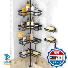 DAOYA Corner Shower Caddy - 4-Tier Shower Caddy Tension Pole with 2 Removable So