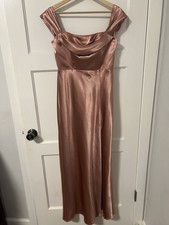Birdy Grey Mia Convertible Dress Satin Desert Rose Gold Size S Bridesmaids Dress
