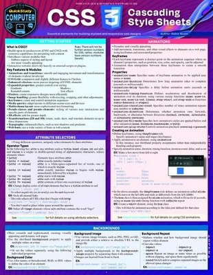 CSS - Cascading Style Sheets: A Quickstudy Laminated Reference Guide 3rd Edition