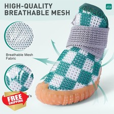 Paipeper Dog Shoes Pink Black Size 1, Small Dog Boots, Paw Protector