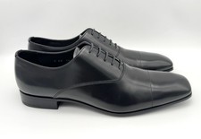PRADA Black Leather Square Toe Lace Up Shoes UK 8.5 / US 9.5