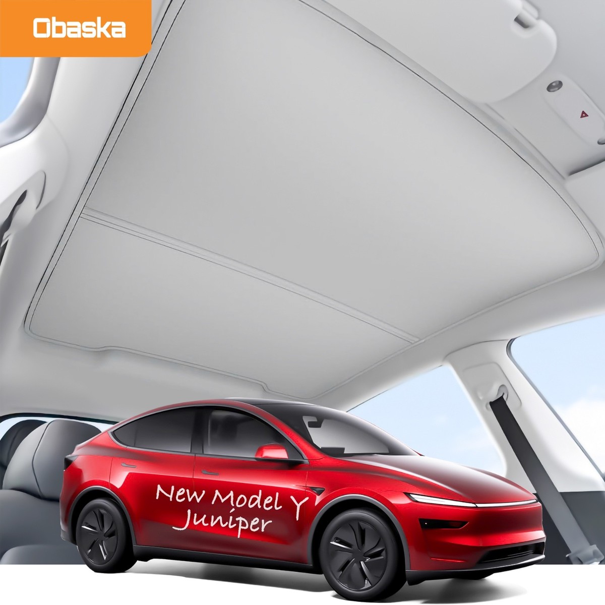 Tesla純正 Model Y Juniper サンシェード Obaska 2025-2026 Tesla New Model Y Juniper Sunshade Roof Glass