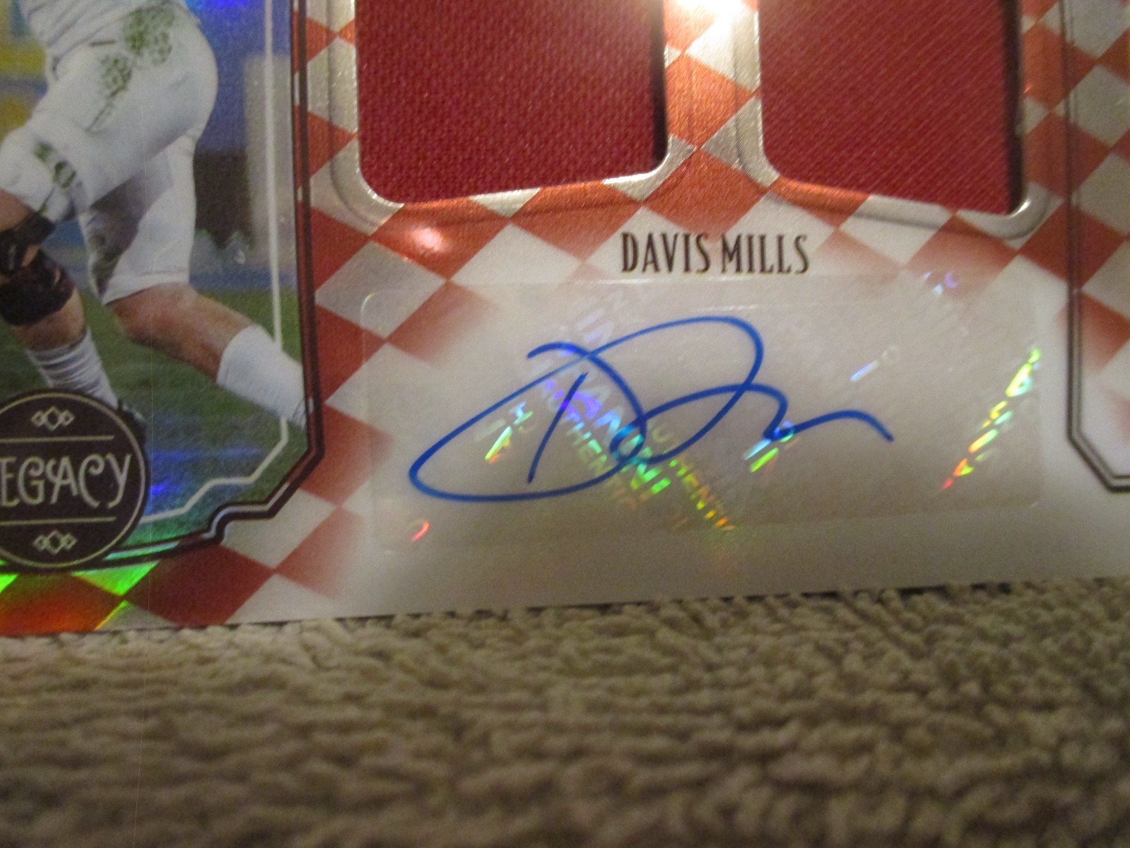 2021 PANINI LEGACY FUTURES DAVIS MILLS #FD-DM RC ROOKIE DUAL PATCH AUTO 14/100 view 7