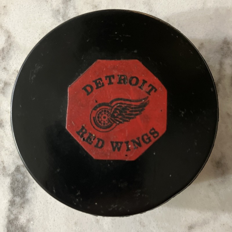 Vintage Detroit Red Wings Hockey Puck CCM Art Ross Tyer 1958-1962  Made In USA