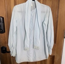 Christian Dior Sheer Blouse w/ Scarf Detail Size Small   vintage