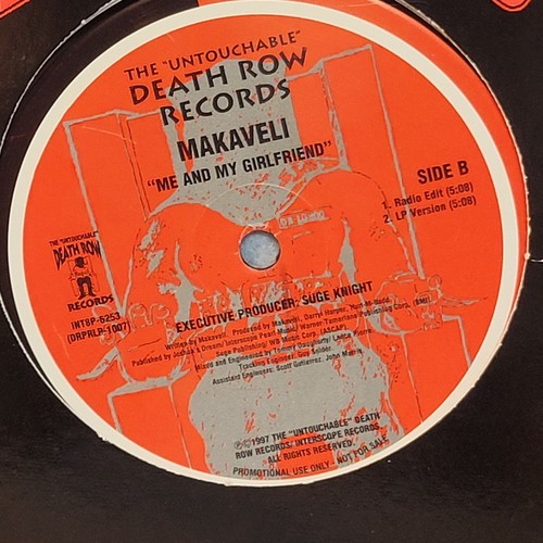 Death Row Records Makaveli 2pac Promo Vinyl White Man'z World Me & My Girlfriend - Picture 2 of 6